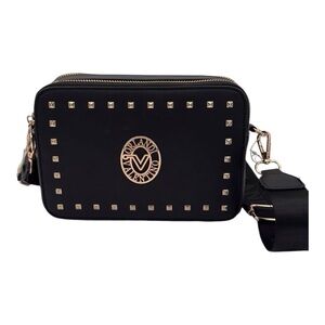 Valentino Black and Gold Studded Crossbody Bag